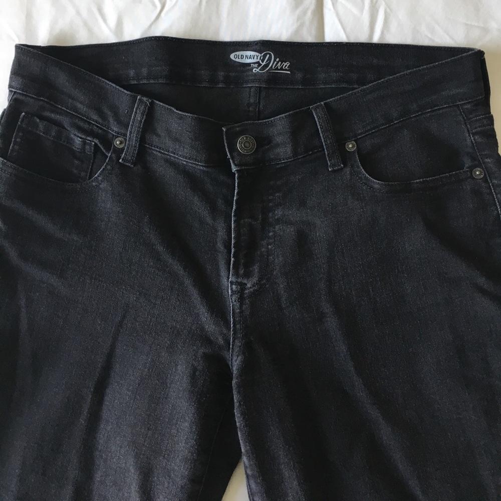 Old Navy black denim diva skinny jeans - size 10
